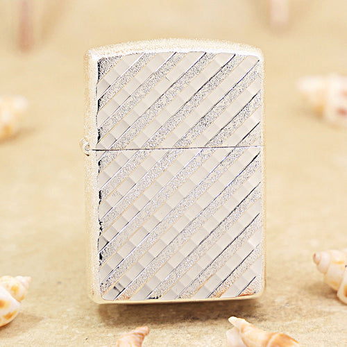 Zippo Argent Diagonal Line Pattern - 162-DS99