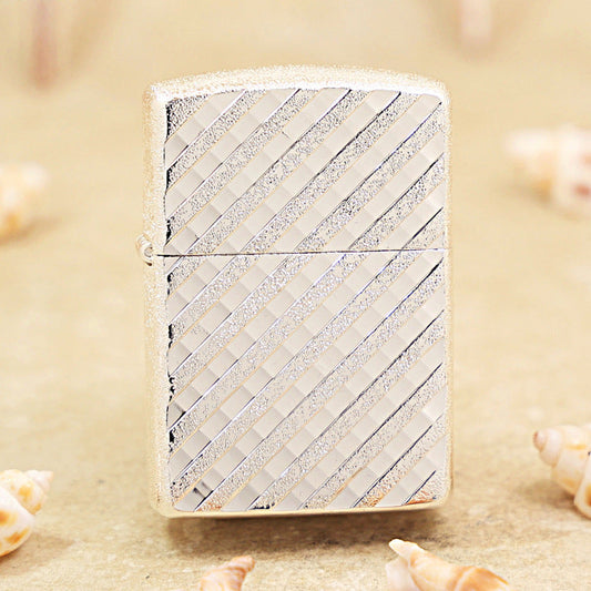 Zippo Argent Diagonal Line Pattern - 162-DS99