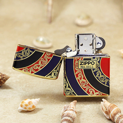 Zippo Argent Matte Hue Decorated Rising Sun - CS25