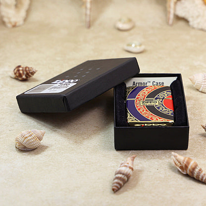 Zippo Argent Matte Hue Decorated Rising Sun - CS25