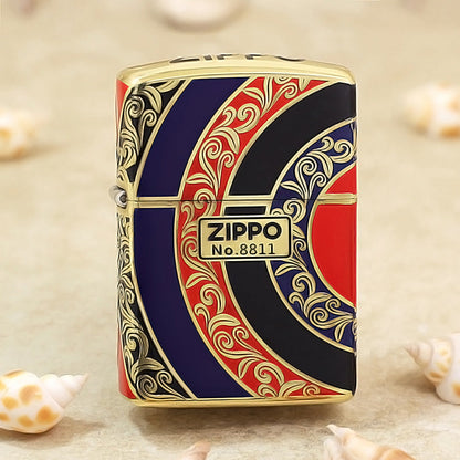 Zippo Argent Matte Hue Decorated Rising Sun - CS25