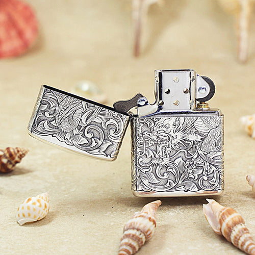 Zippo Argent Layered Arabesque Serpent (Zodiac Animal Series) - Bamboo Box Version - DS125