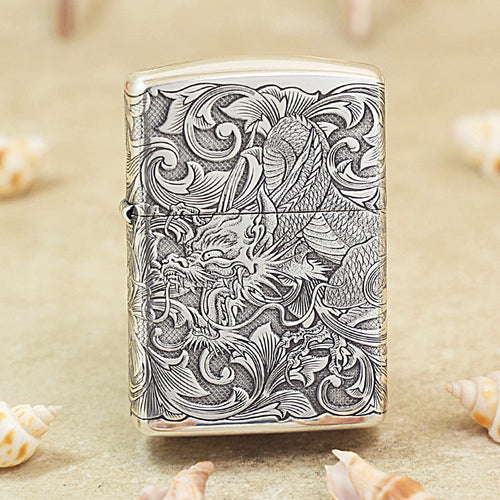 Zippo Argent Layered Arabesque Serpent (Zodiac Animal Series) - Bamboo Box Version - DS125