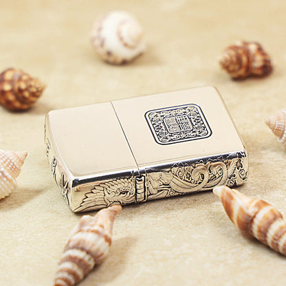 Zippo Argent-Layered 'Dragon and Phoenix Bring Prosperity' - DS139