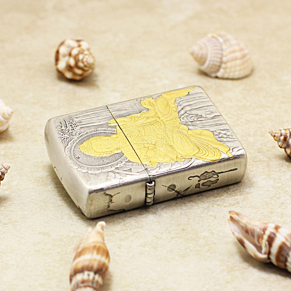 Zippo Argent-Layered 'Enlightenment Buddha' with Gold Accents - DS149