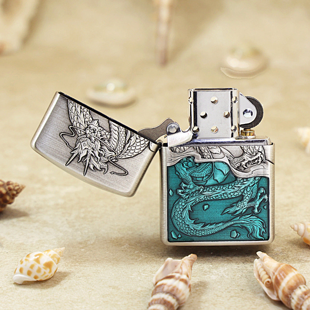 Zippo 'Silver-Layered Flood Serpent Into the Sea' - 162-DS56