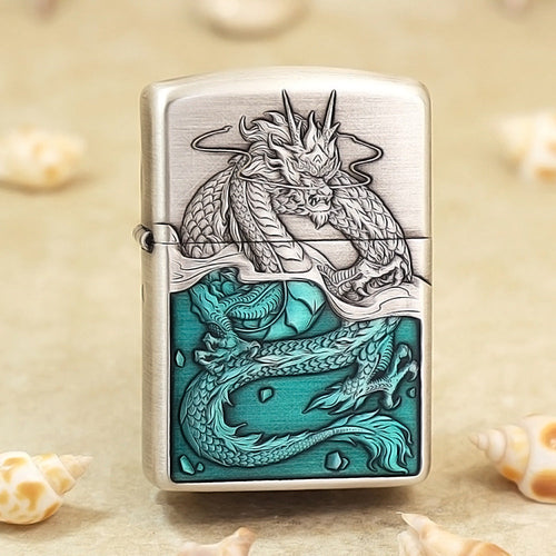 Zippo 'Silver-Layered Flood Serpent Into the Sea' - 162-DS56