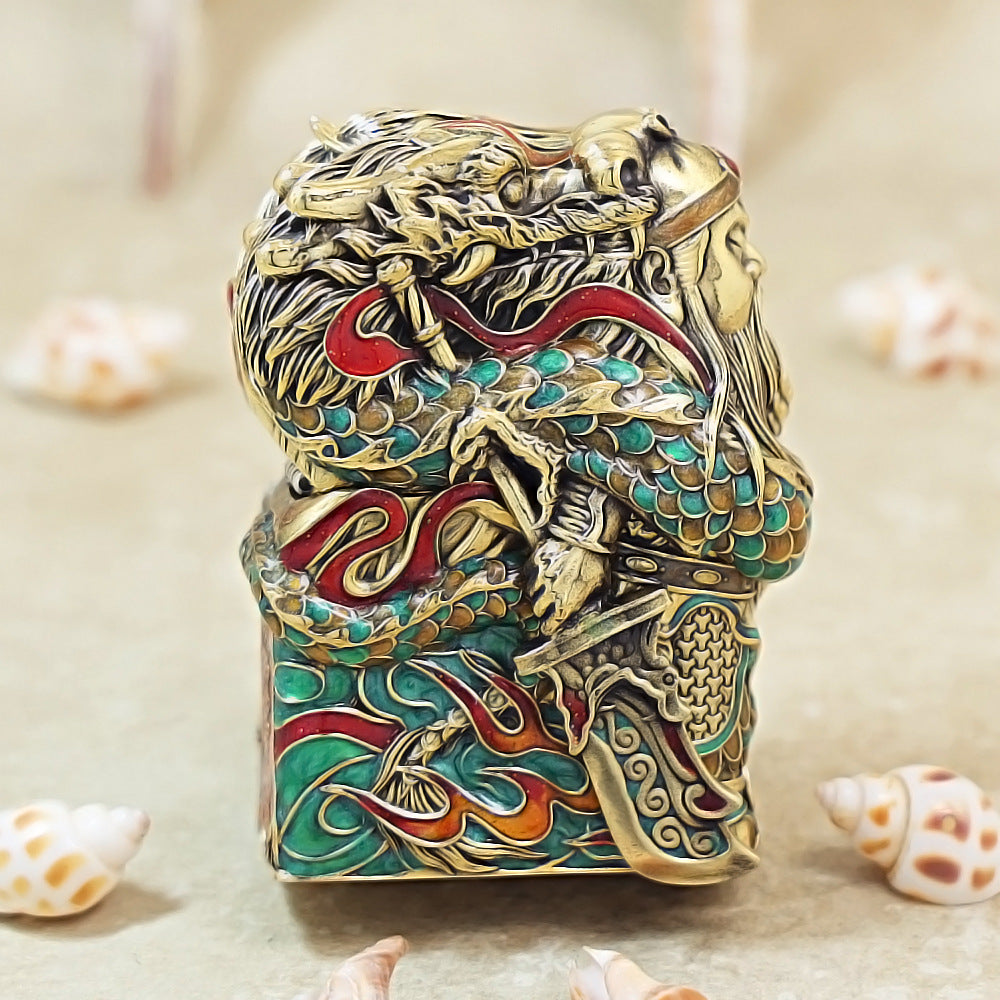 Zippo Argent and Gold Case Bundle Guan Yu God of War - CM26