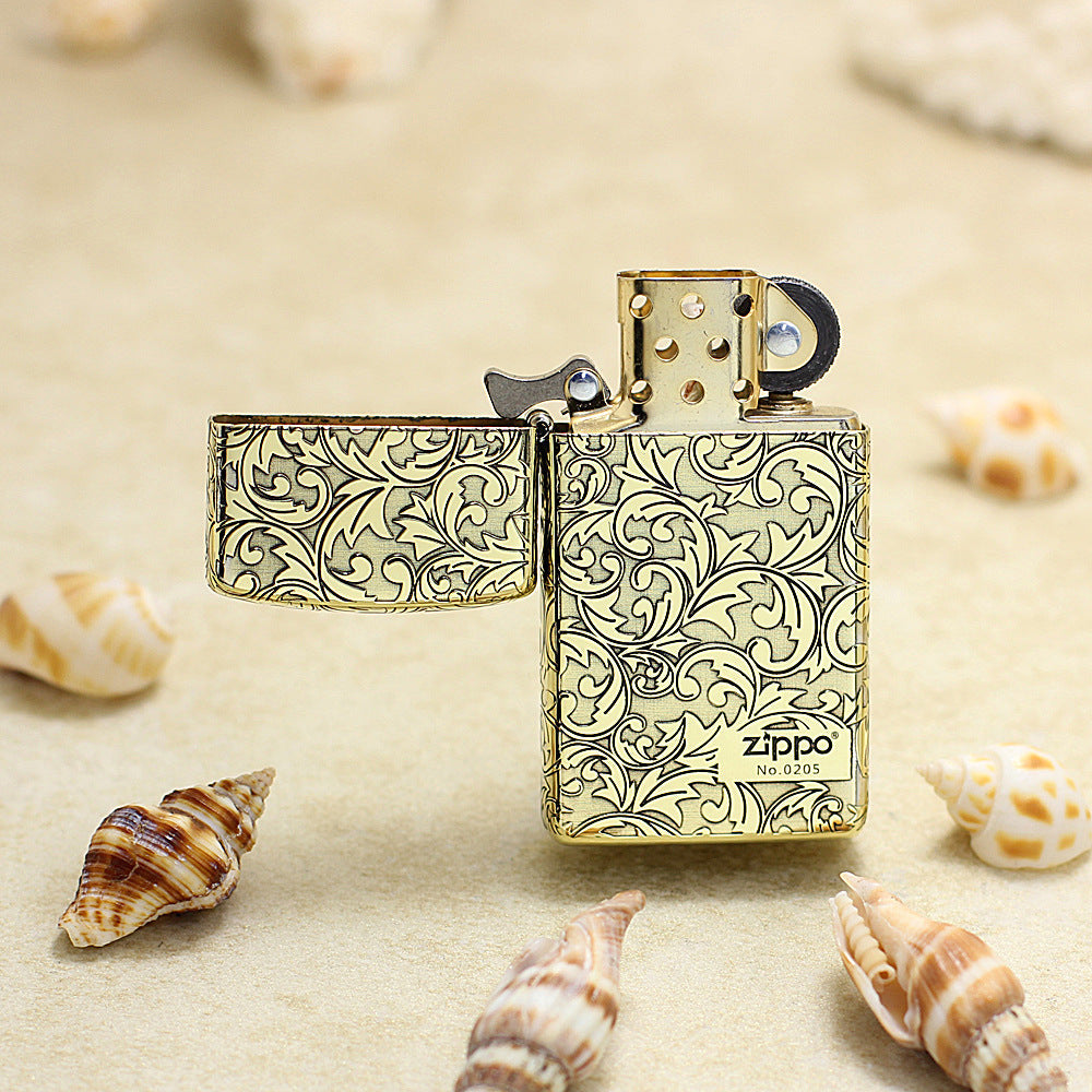 Zippo Slim Premium Shine Bronze Complete Cover Scrollwork No. 0205 - CC51