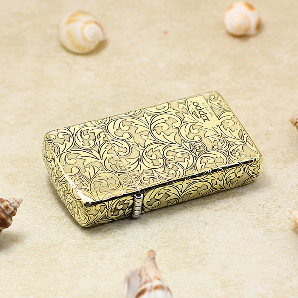 Zippo Slim Premium Shine Bronze Complete Cover Scrollwork No. 0205 - CC51