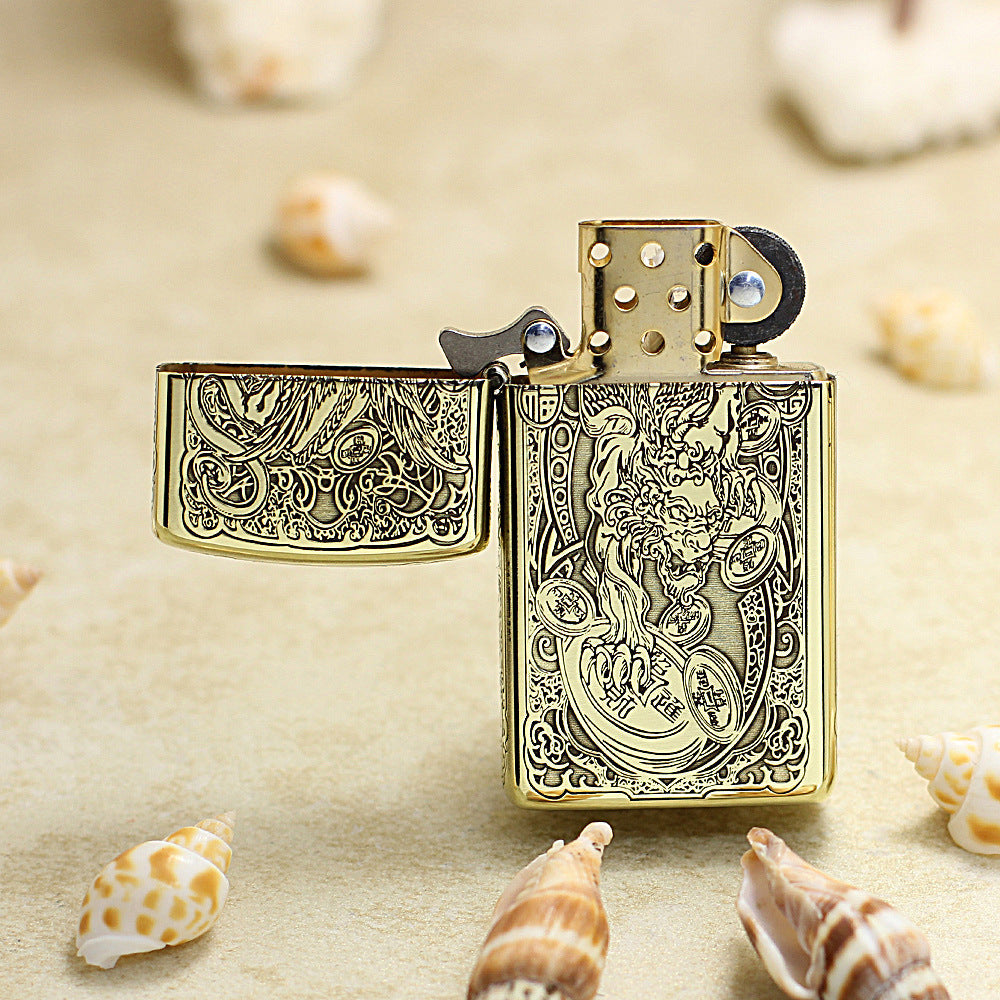 Zippo Slim Vintage Bronze Riches-Attracting Pi Xiu - CC50