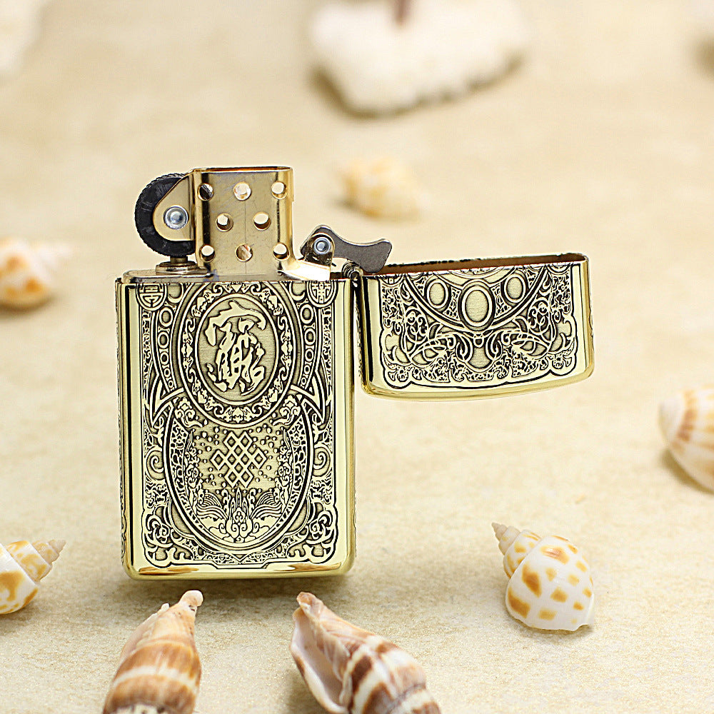 Zippo Slim Vintage Bronze Riches-Attracting Pi Xiu - CC50