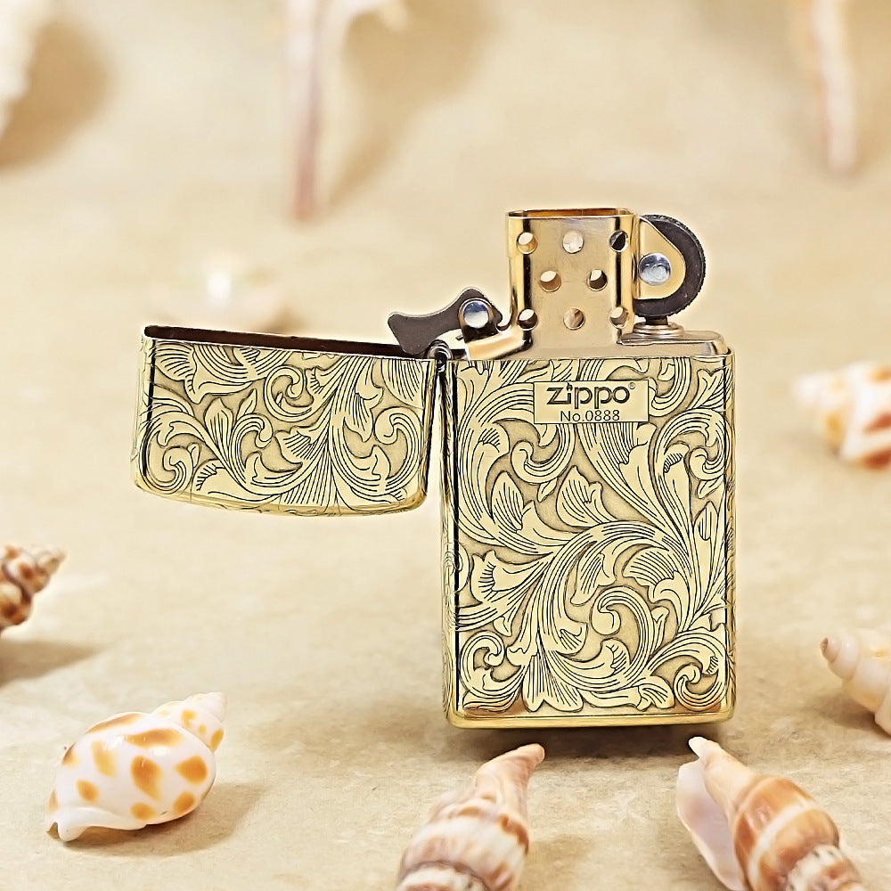 Zippo Slim Premium Shine Bronze Grand Scrollwork No. 0888 - CC49