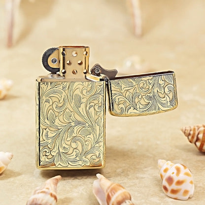 Zippo Slim Premium Shine Bronze Grand Scrollwork No. 0888 - CC49