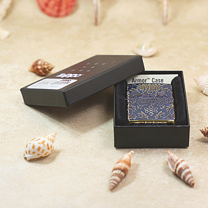 Zippo Smoked Blue Ruyi Peony Limited Version - CC54
