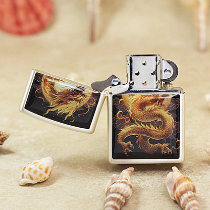 Zippo Smoked Steel 'Flying Serpent In The Sky' - DS127