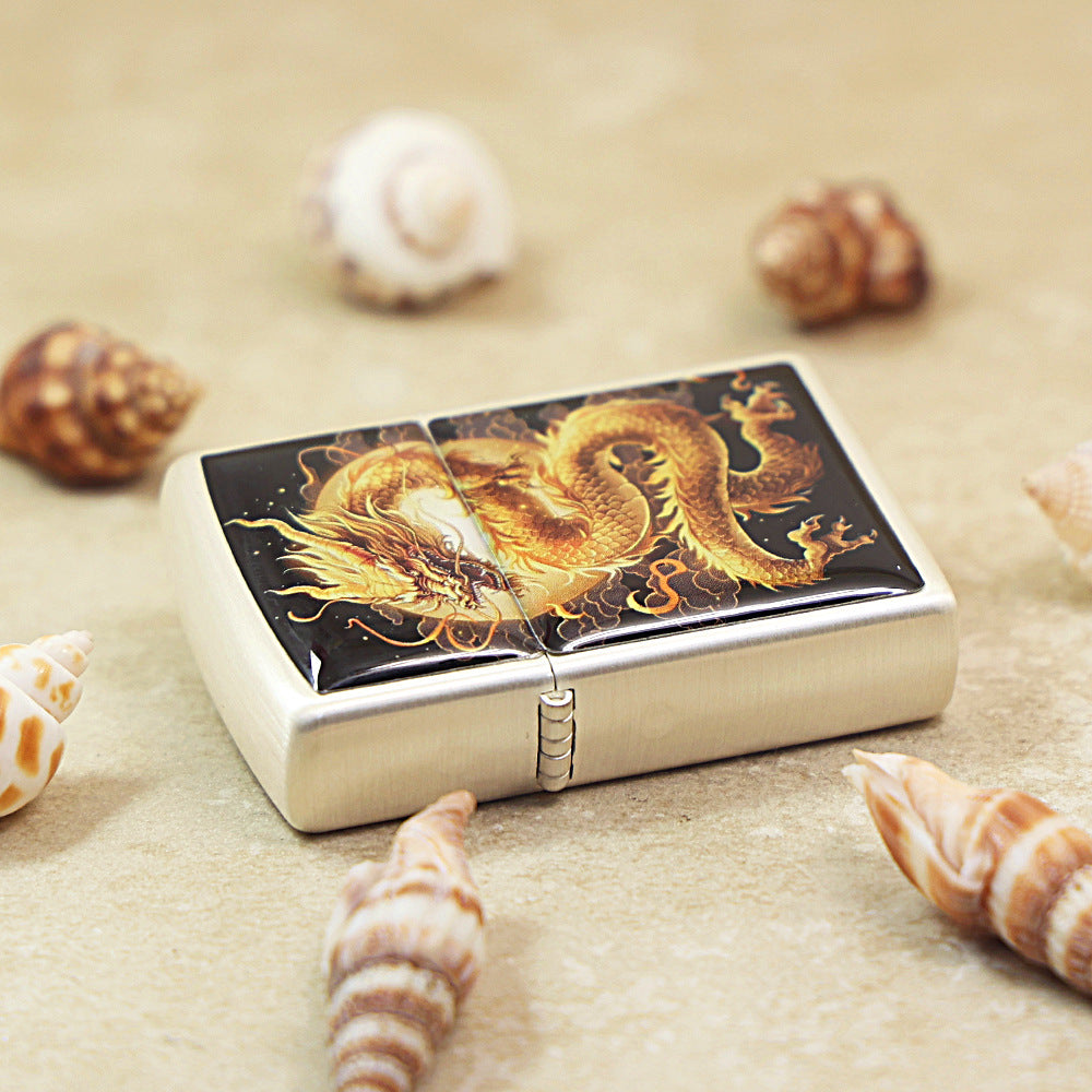Zippo Smoked Steel 'Flying Serpent In The Sky' - DS127