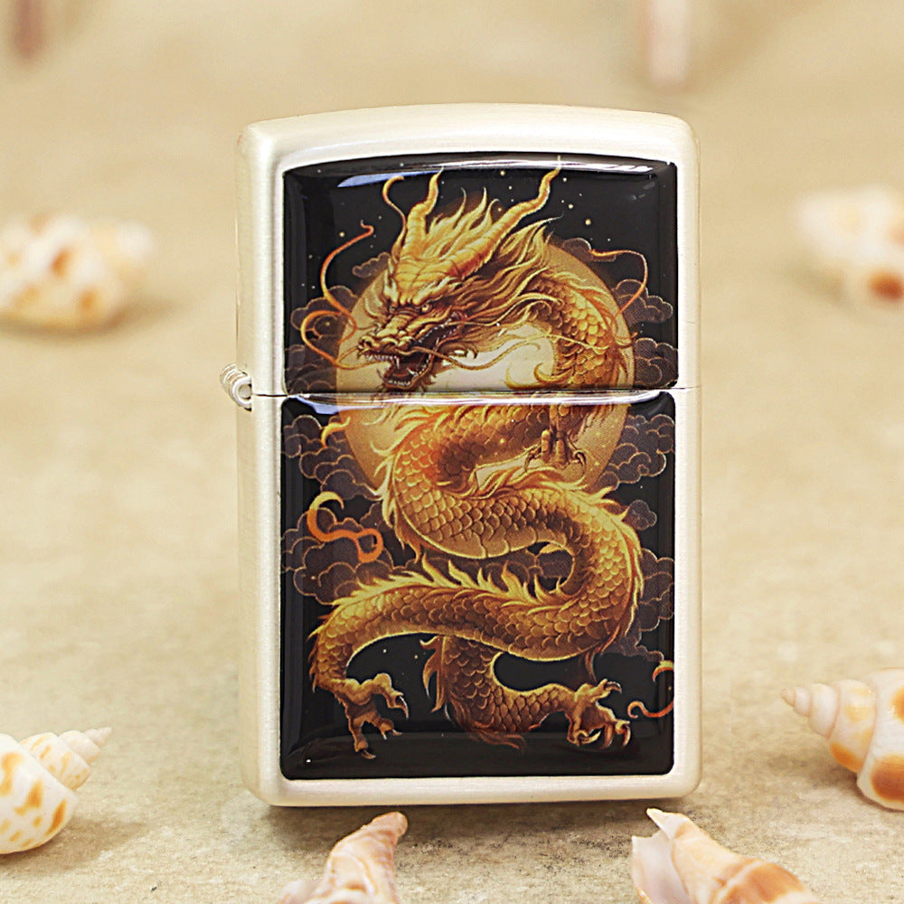 Zippo Smoked Steel 'Flying Serpent In The Sky' - DS127