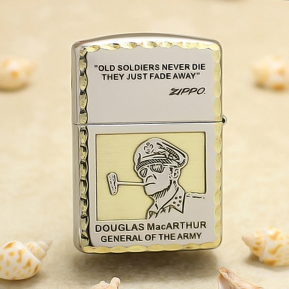 Zippo Textured Edge Chiseled General Douglas MacArthur - SC15