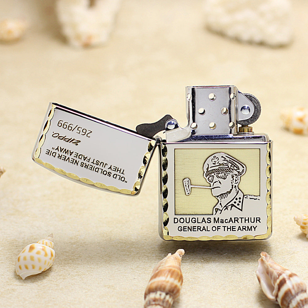 Zippo Textured Edge Chiseled General Douglas MacArthur - SC15