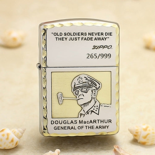 Zippo Textured Edge Chiseled General Douglas MacArthur - SC15