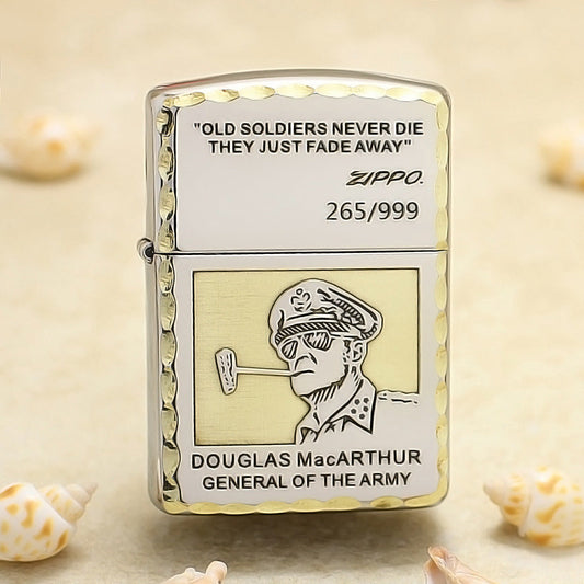 Zippo Textured Edge Chiseled General Douglas MacArthur - SC15