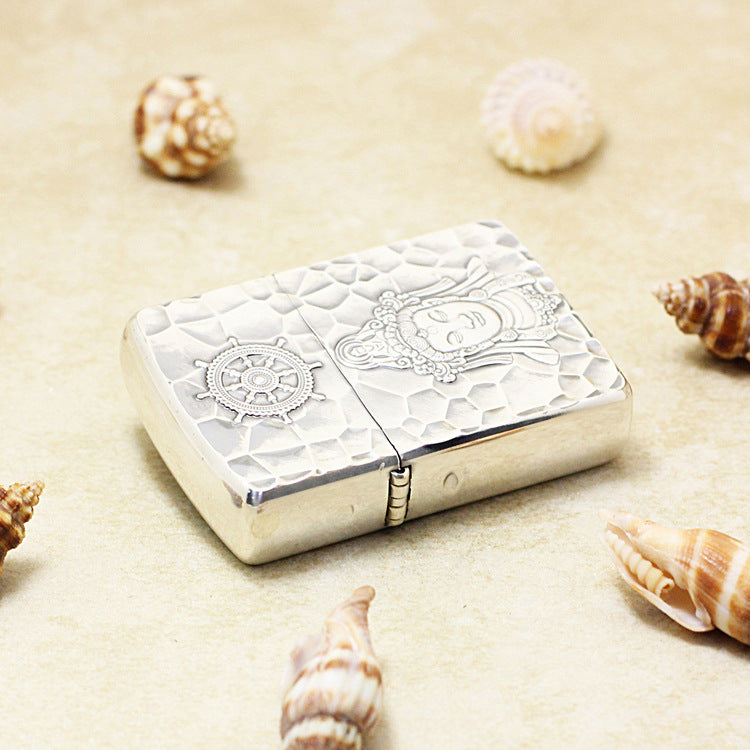 Zippo Textured Argent Layered 3d-embossed Engraved Guanyin Bodhisattva - SC14