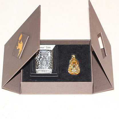 Zippo Textured Argent Layered 3d-embossed Engraved Guanyin Bodhisattva - SC14