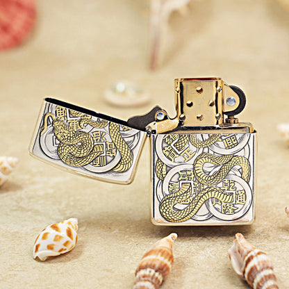 Zippo Two-Finish 'Five Coins & Spirit Serpent' - 168-DS88