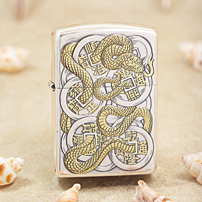 Zippo Two-Finish 'Five Coins & Spirit Serpent' - 168-DS88