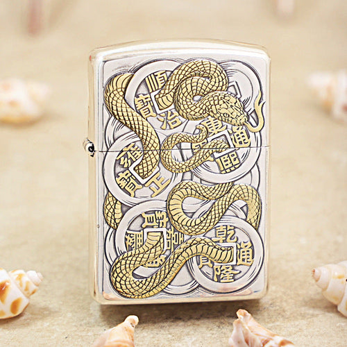 Zippo Two-Finish 'Five Coins & Spirit Serpent' - 168-DS88