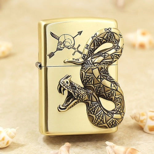 Zippo Venomous Snake Medallion Vintage Bronze - JP49
