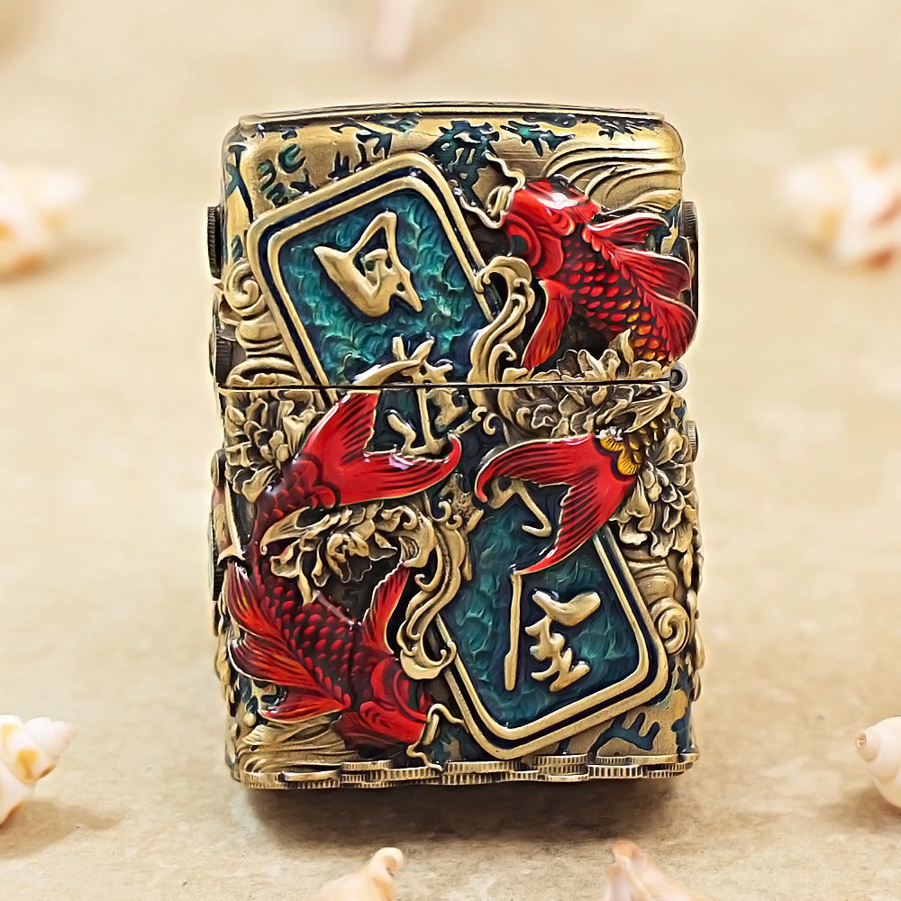 Zippo Vintage Bronze Cool Millionaire Fortune Cat Case Case - CM89