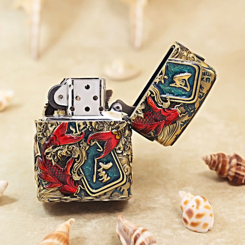 Zippo Vintage Bronze Cool Millionaire Fortune Cat Case Case - CM89