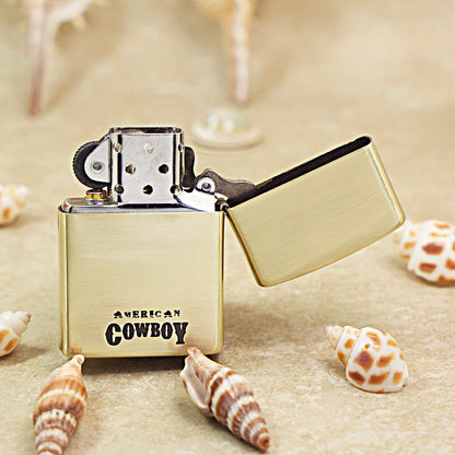 Zippo Vintage Bronze Cowboy Bar Western Saloon Medallion Flame - DS174