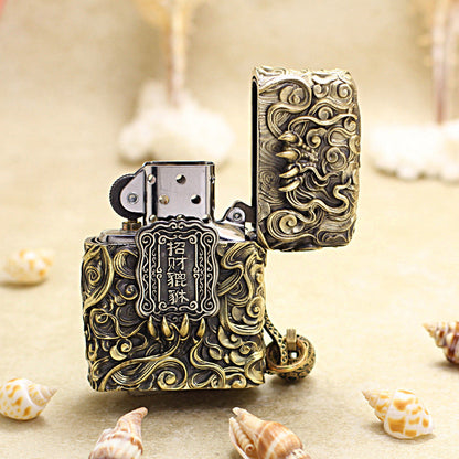 Zippo Vintage Bronze Dynamic Pixiu Mythical Beast Case Case - CM97