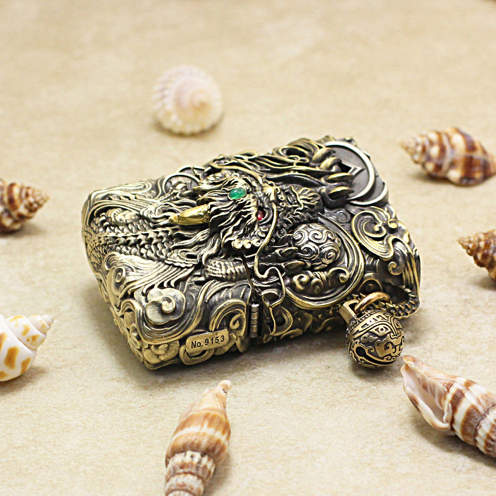 Zippo Vintage Bronze Dynamic Pixiu Mythical Beast Case Case - CM97
