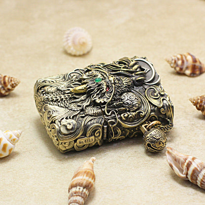 Zippo Vintage Bronze Dynamic Pixiu Mythical Beast Case Case - CM97