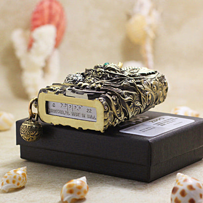 Zippo Vintage Bronze Dynamic Pixiu Mythical Beast Case Case - CM97