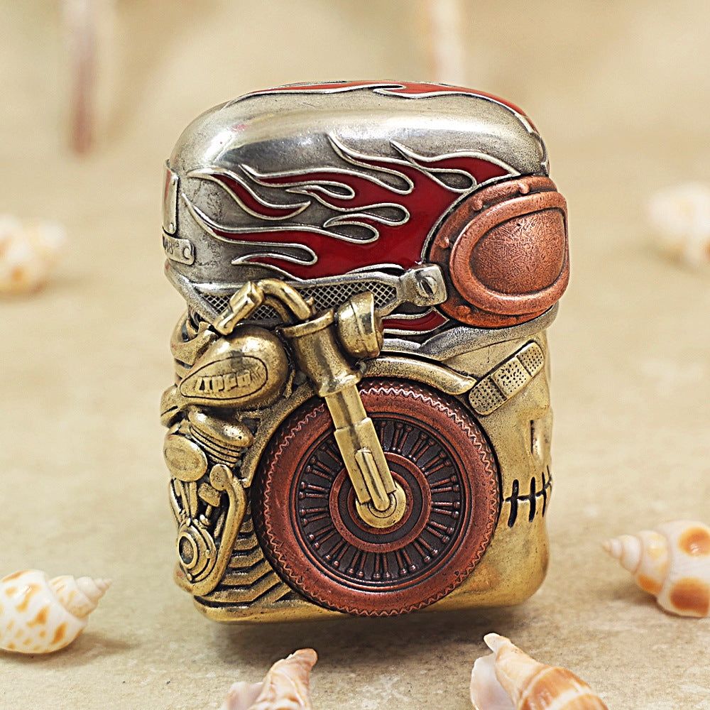 Zippo Vintage Bronze Fearless Knight Biker Case Case - CM58