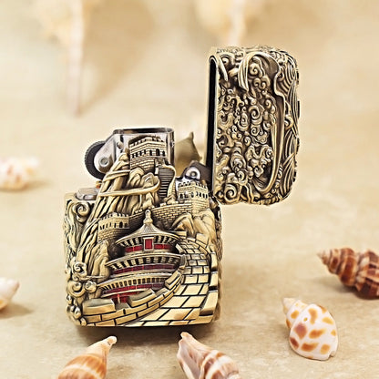 Zippo Vintage Bronze Majestic Pass Protector Lion Case Case - CM63