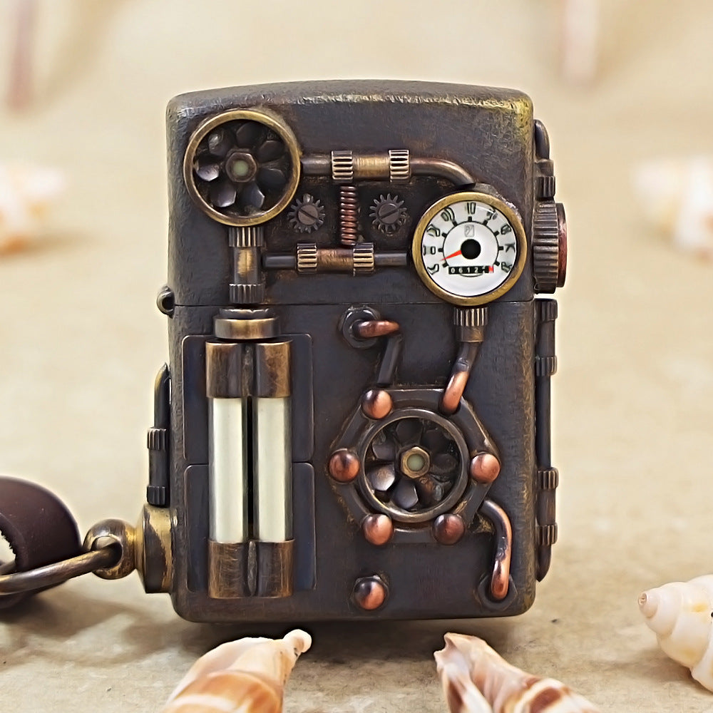 Zippo Vintage Bronze Steampunk Industrial Gauge - DS176