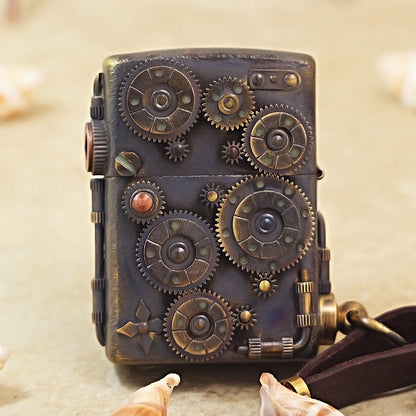 Zippo Vintage Bronze Steampunk Industrial Gauge - DS176