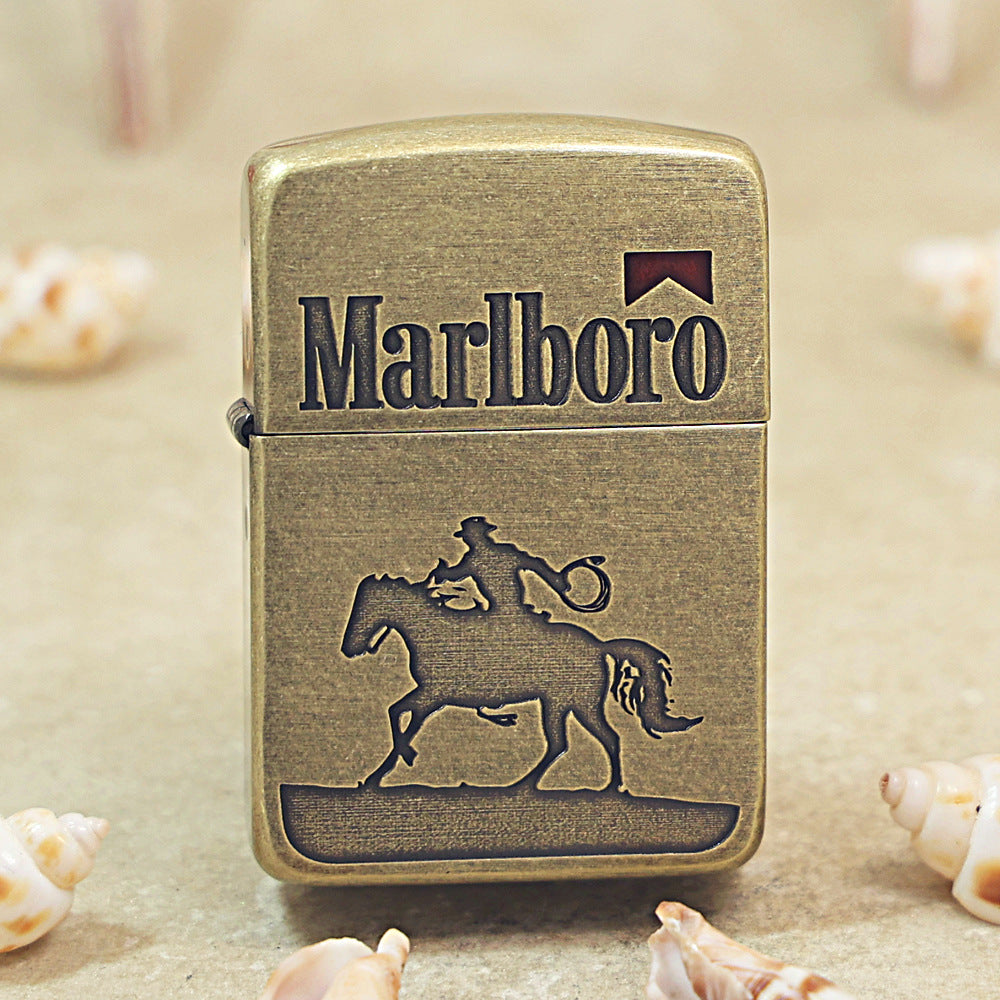 Zippo Antique Bronze Marlboro Horse Walker Lighter - MC24