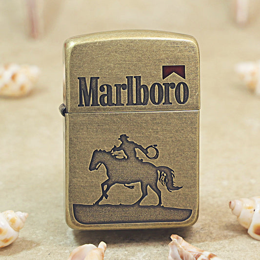 Zippo Antique Bronze Marlboro Horse Walker Lighter - MC24