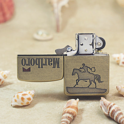 Zippo Antique Bronze Marlboro Horse Walker Lighter - MC24
