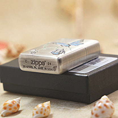 Zippo Vintage Argent Breaking the Cocoon Butterfly - DS170
