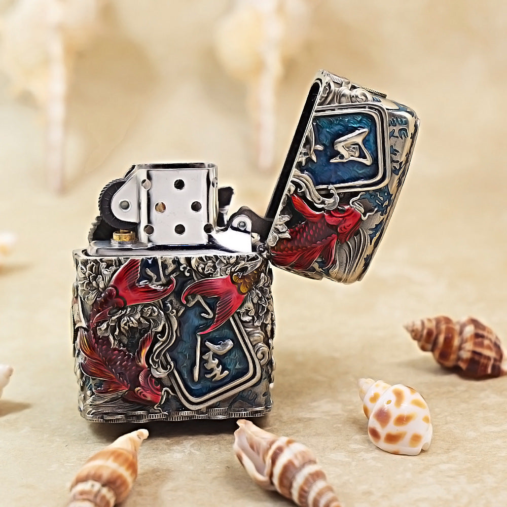 Zippo Vintage Argent Cool Millionaire Fortune Cat Case Case - CM88