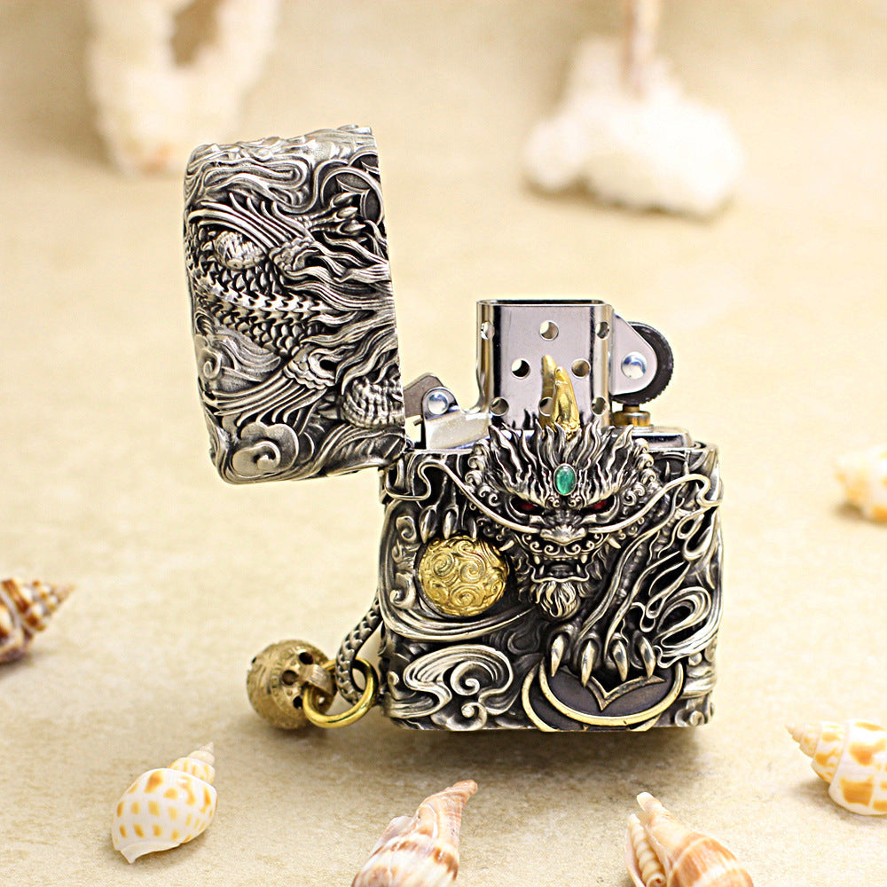 Zippo Vintage Argent Dynamic Pixiu Mythical Beast Case Case - CM98