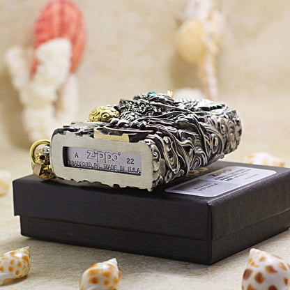 Zippo Vintage Argent Dynamic Pixiu Mythical Beast Case Case - CM98